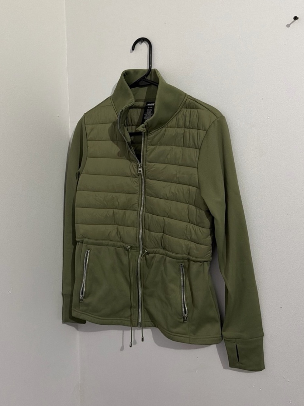 Avia Olive Green Quilted Hybrid Jacket - Women